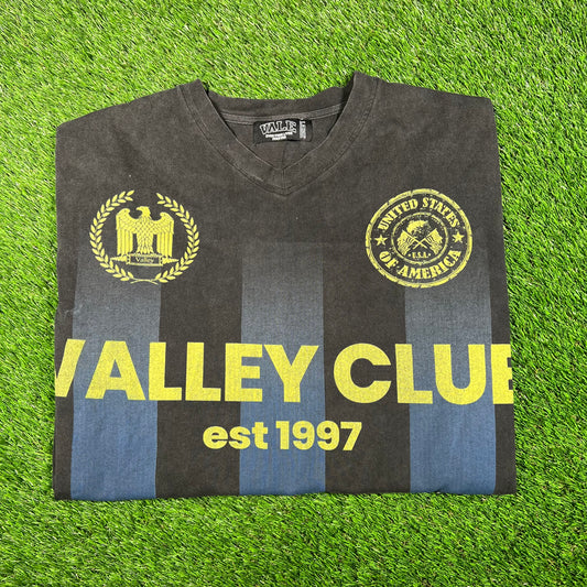 Vale "Valley Club" Washed Black Layered Longsleeve Size Large USED x15896
