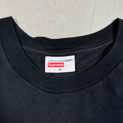 Supreme CDG Box Logo Black Tee Size Medium USED x17630