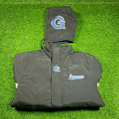 Supreme Mitchell & Ness NCAA Hooded Jacket Georgetown Black (2024) Size Small NEW x16125