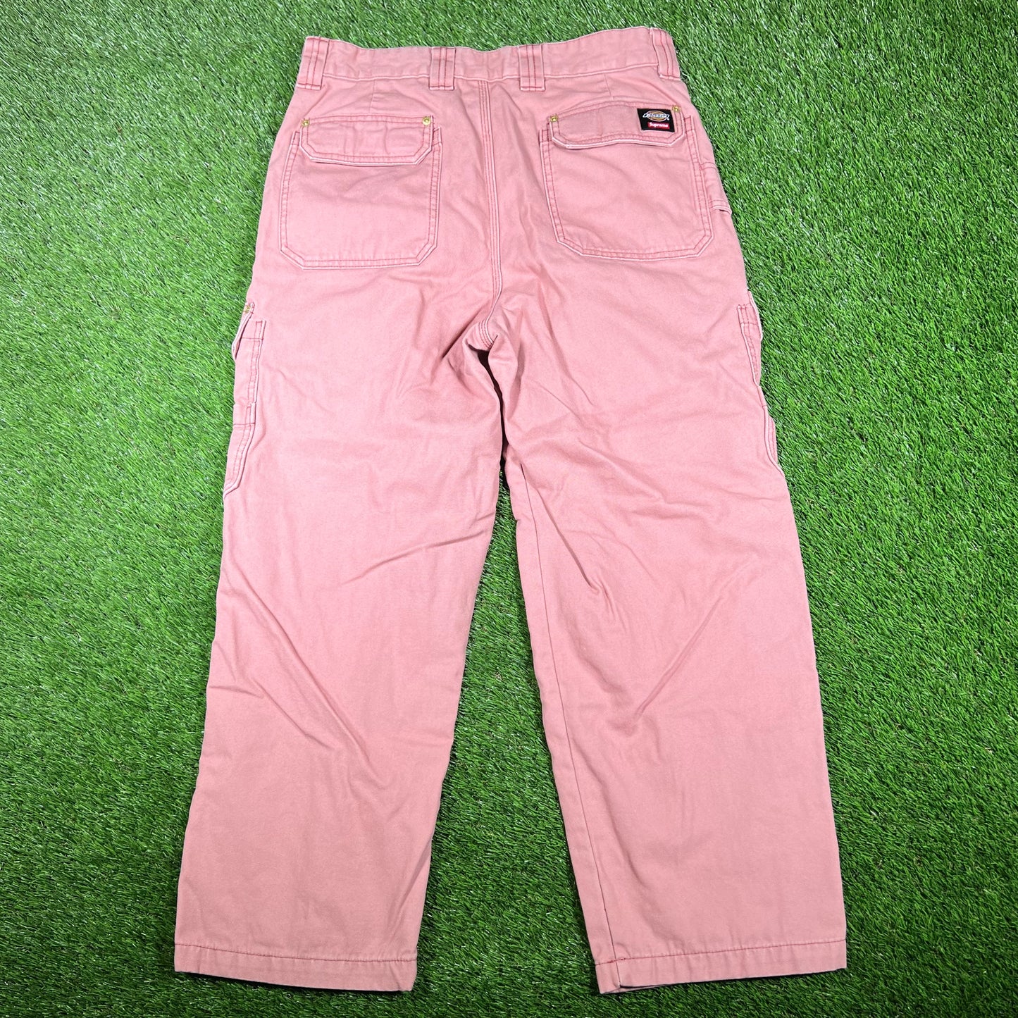 Supreme Dickies Flannel Lined Cargo Pant Pink (2024) Size 32 USED x14817