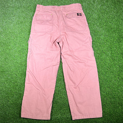 Supreme Dickies Flannel Lined Cargo Pant Pink (2024) Size 32 USED x14817