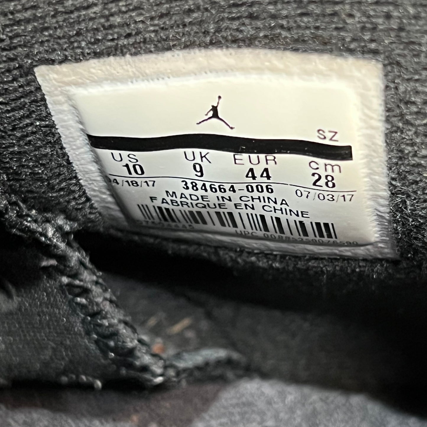 Jordan 6 UNC (2017) Size 10 USED s20220