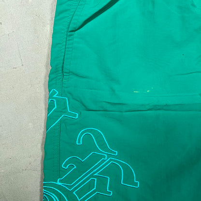 Supreme Old English Nylon Green Swim Shorts Size Medium USED x17558