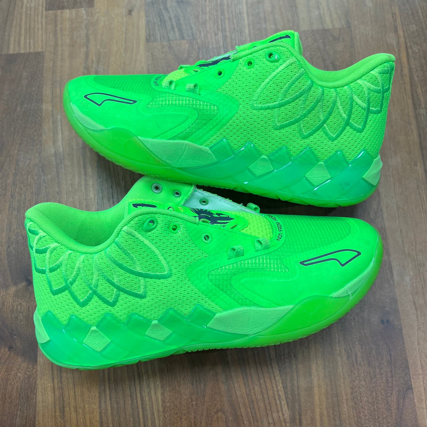 Puma Lamelo Ball Green Gecko Size 8 USED s16439