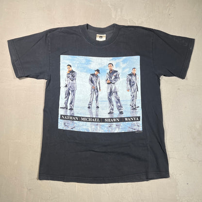 2000 Boys 2 Men Crew Black Tee Size Large USED v18060