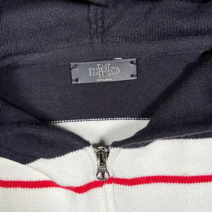 HMDD Ingerland Futbol White/Black Knit Zip Up Hoodie Size Large USED x18678