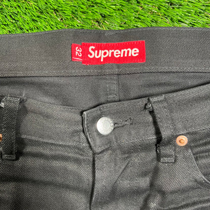 Supreme Baggy Rigid Selveged Black Denim Size 32 USED x16303