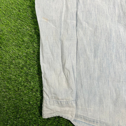 Polo Ralph Lauren Purple Label Blue Button Up Shirt Size Medium USED v18123