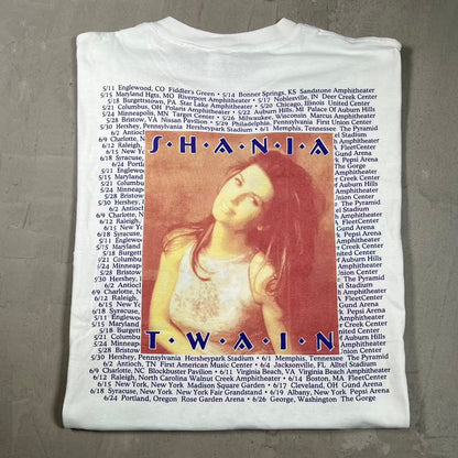 Y2K Shania Twain Portrait Tour Tee White Size XL USED v19974