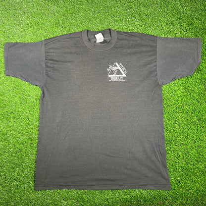 Y2K Peak Physical Therapy Black Tee Size XL USED v17437