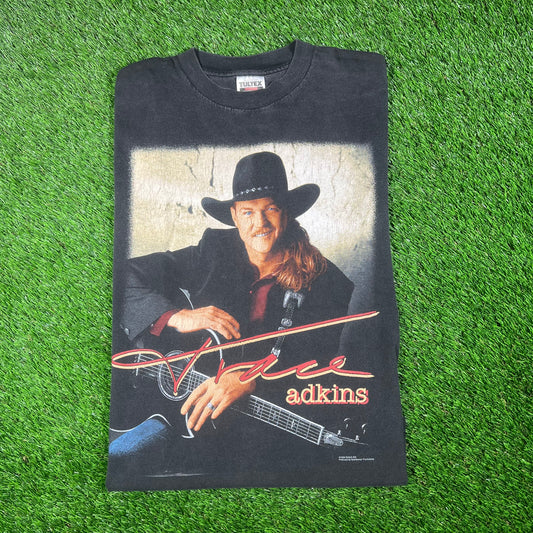 1999 Trace Adkins Black Portrait Tee Size Medium USED v17580