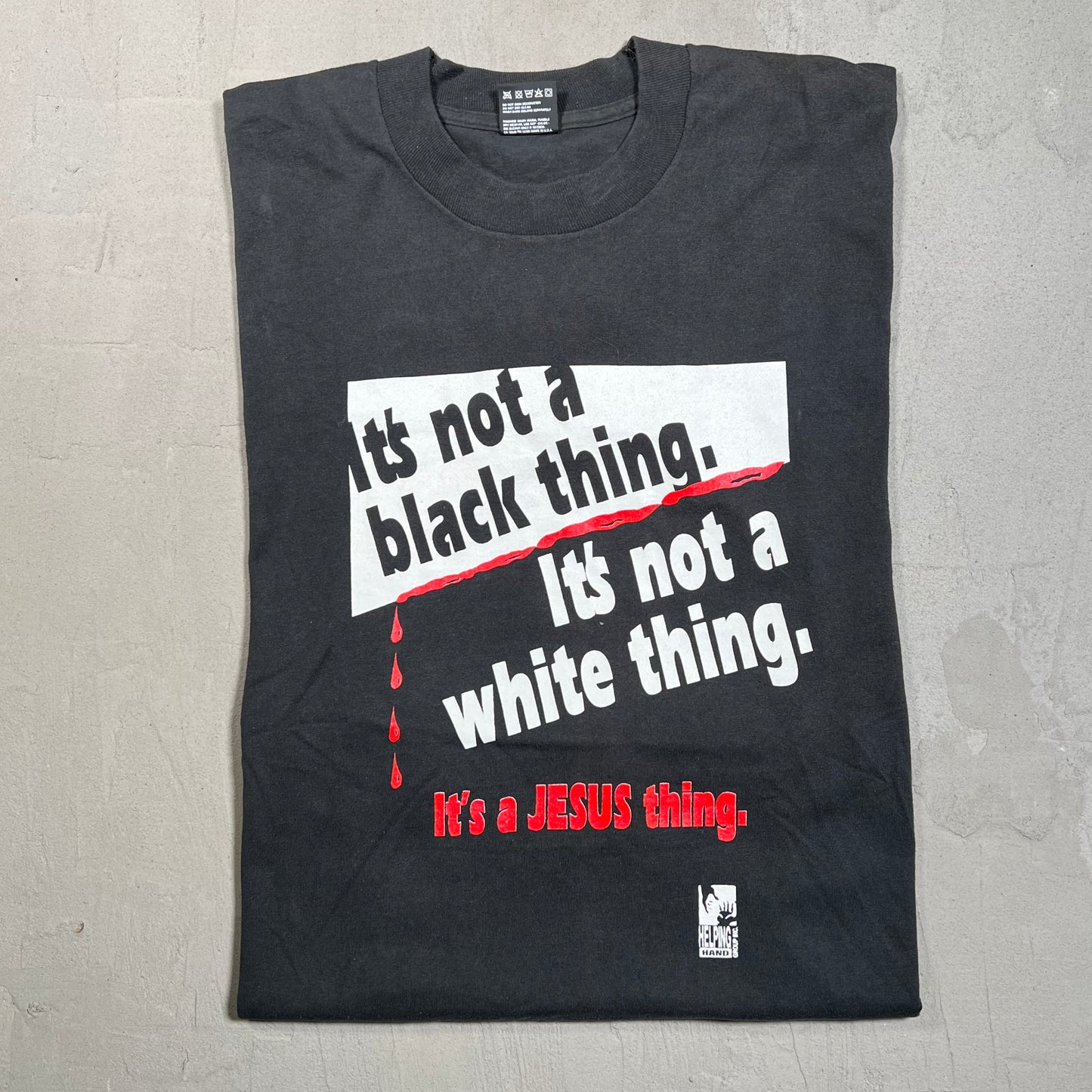 1990s "It's a Jesus Thing" Black Double Sided Tee Size Large USED v14382