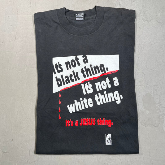 1990s "It's a Jesus Thing" Black Double Sided Tee Size Large USED v14382