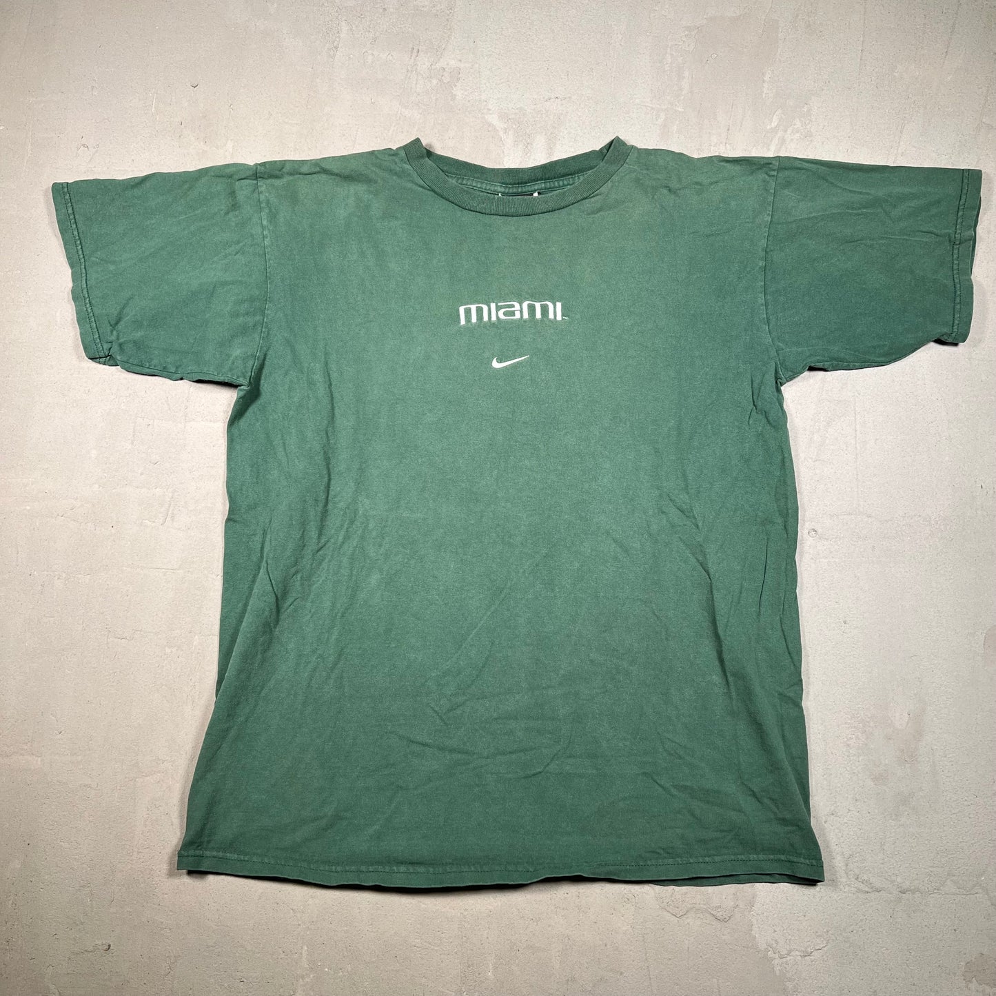 Y2K Nike Miami Green Tee Size Medium USED v19331