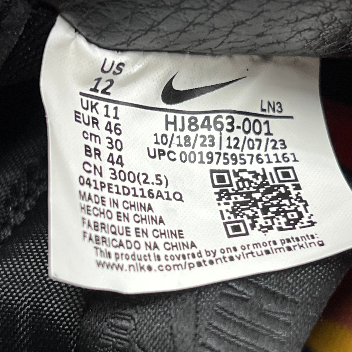 Nike Air Force 1 Low Black CPFM (2024) Size 12 NEW s19181