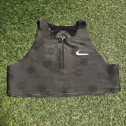 Nike Off White Womens Green/Black Sports Bra Size Large NEW x13854