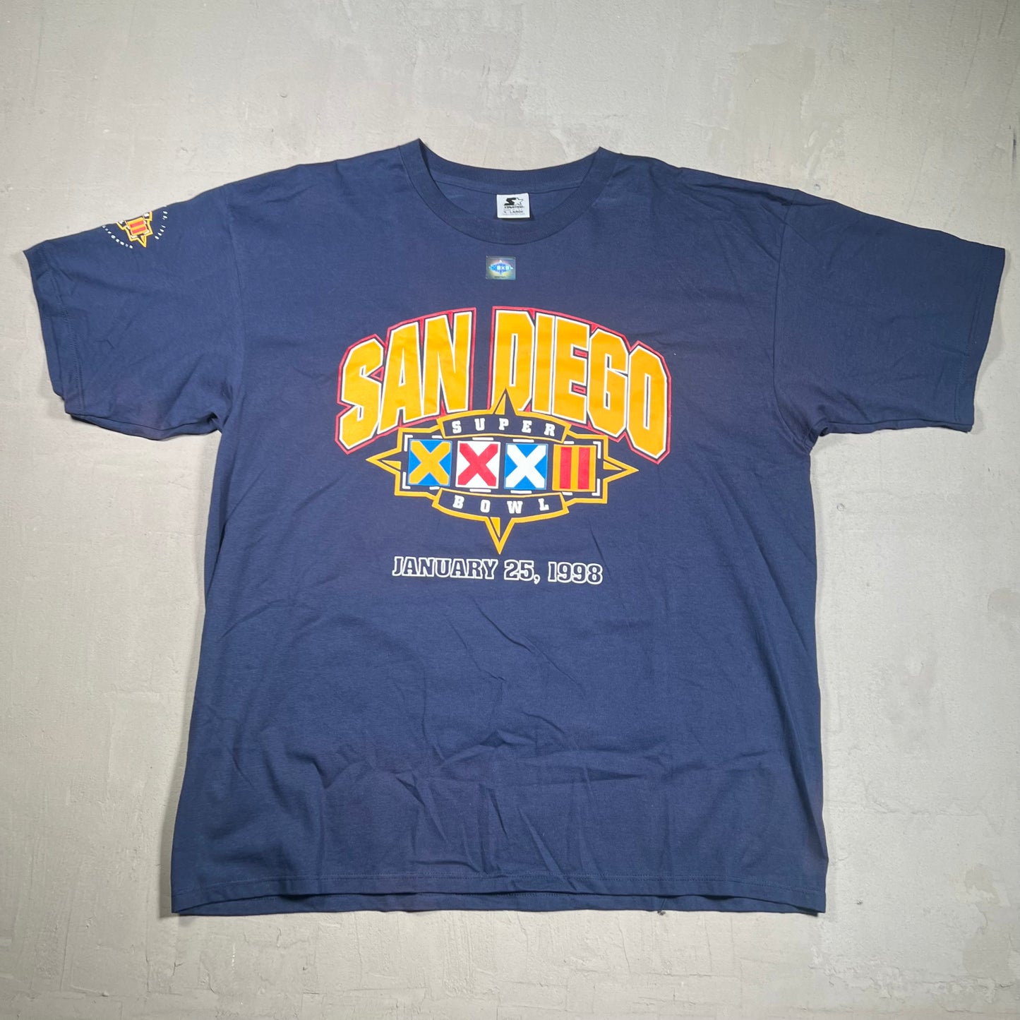 1998 San Diego Super Bowl Navy Tee Size XL NEW v14171