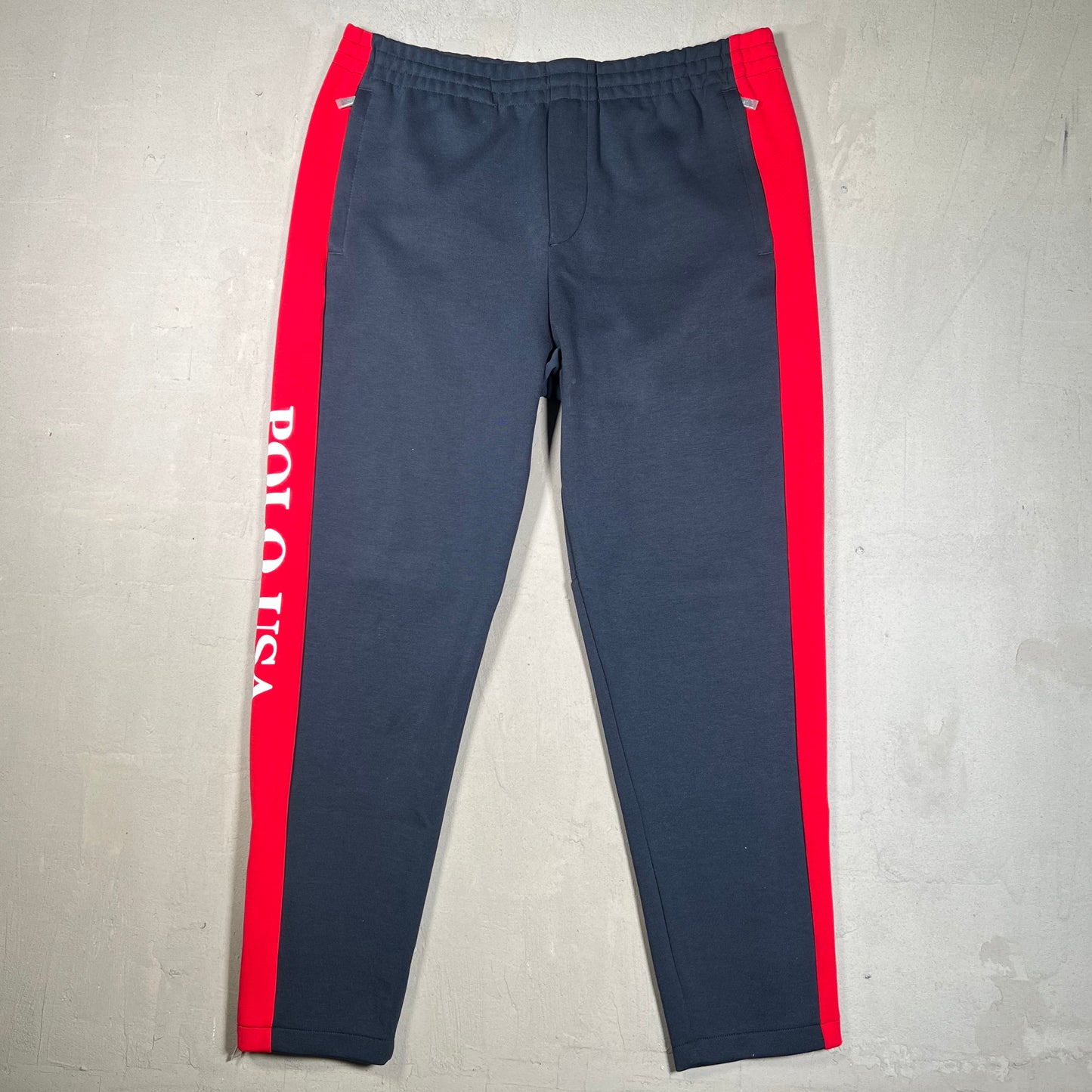 1990s Polo Ralph Lauren "Polo USA" Navy Track Pants Size Large USED v19009
