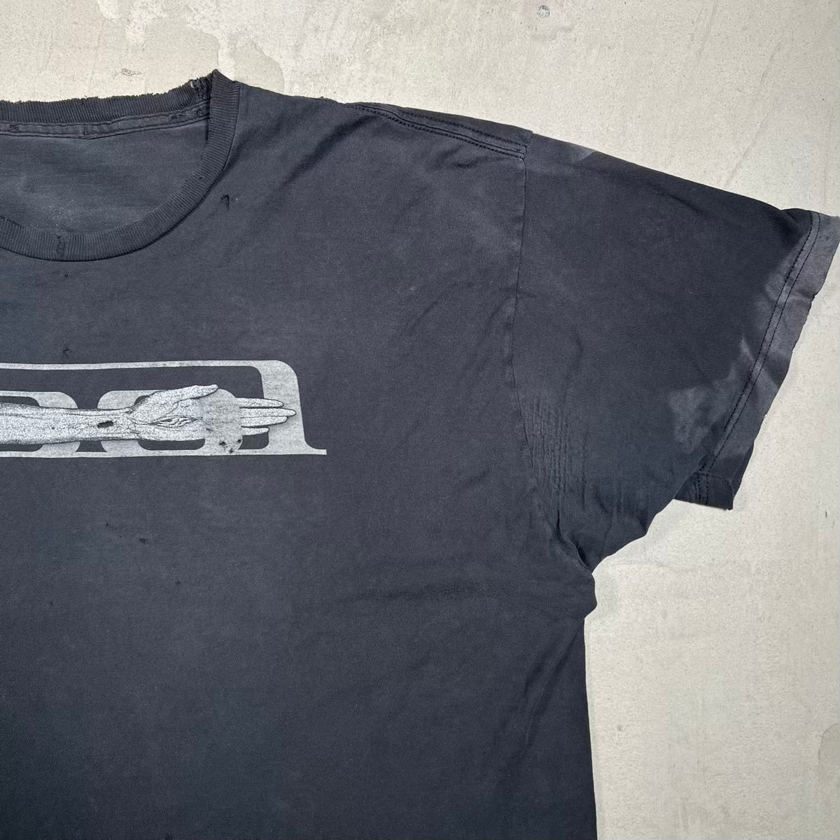 Y2K Tool Los Angeles Washed Black Tee Thrashed Size XL USED v20336