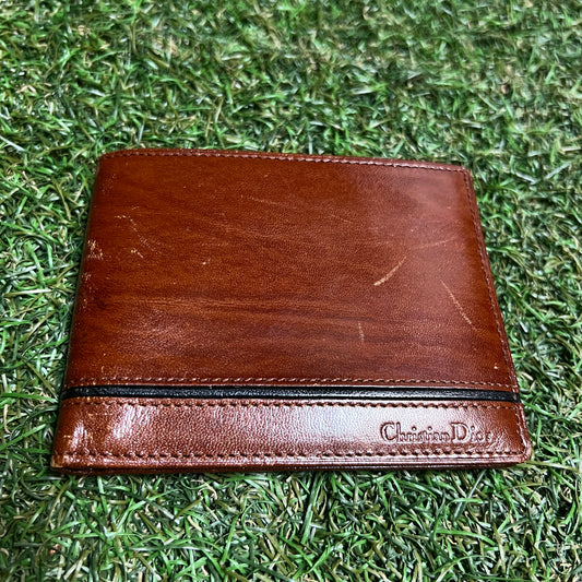 Y2K Christain Dior Bifold Brown Wallet USED x13987