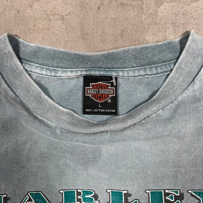 2000 Harley Davidson Light Blue "Orwigsburg, PA" Tee Size Large USED v20423