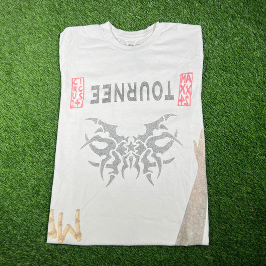 Travis Scott Circus Maximus "Tournee" White Tee Size Medium USED x15296