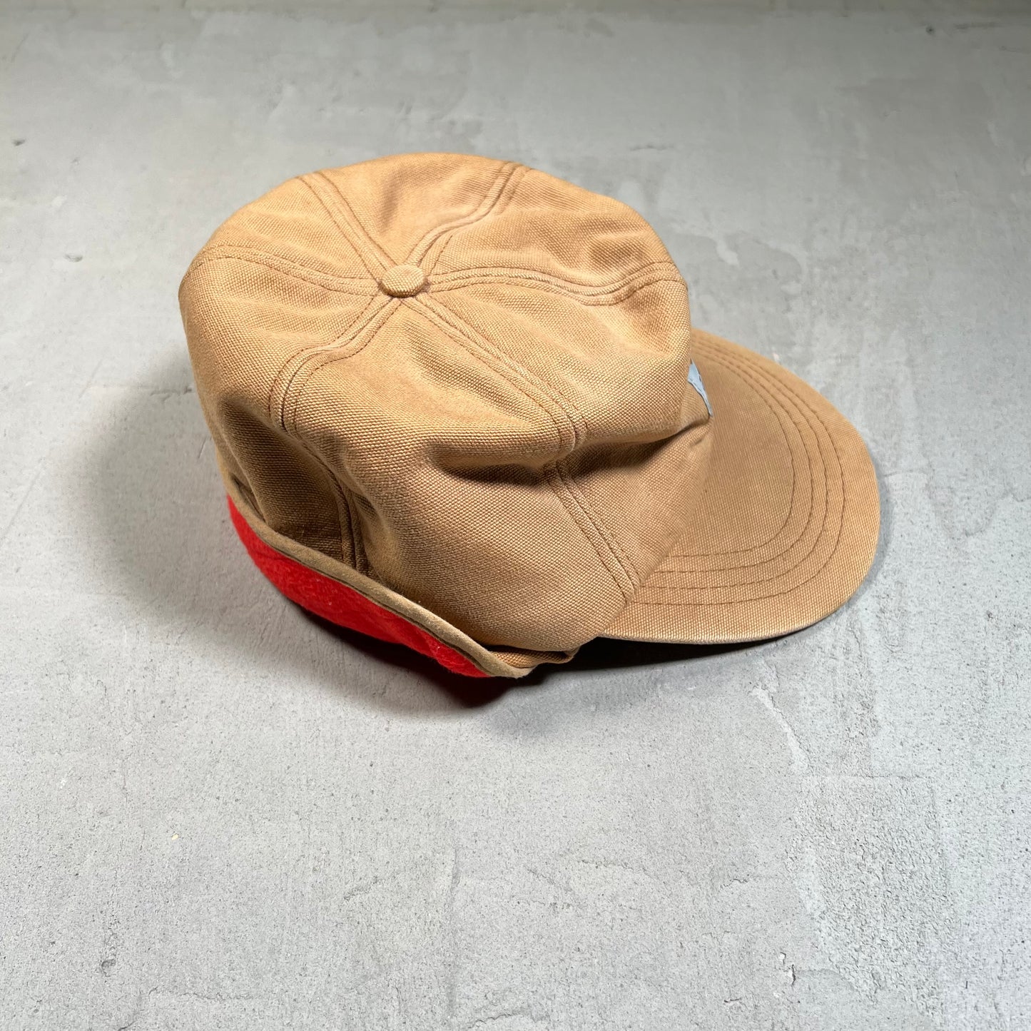 1990s Carhartt Ear Flap Brown Canvas Hat USED v19556