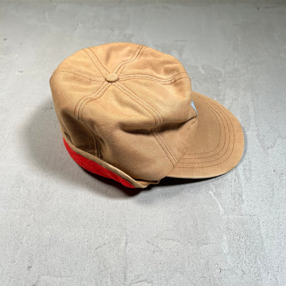 1990s Carhartt Ear Flap Brown Canvas Hat USED v19556