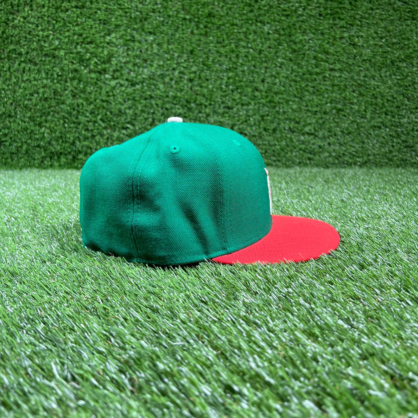 Fear of God FOG Essentials Green/Orange Fitted Hat Size 7 1/2 USED x15190
