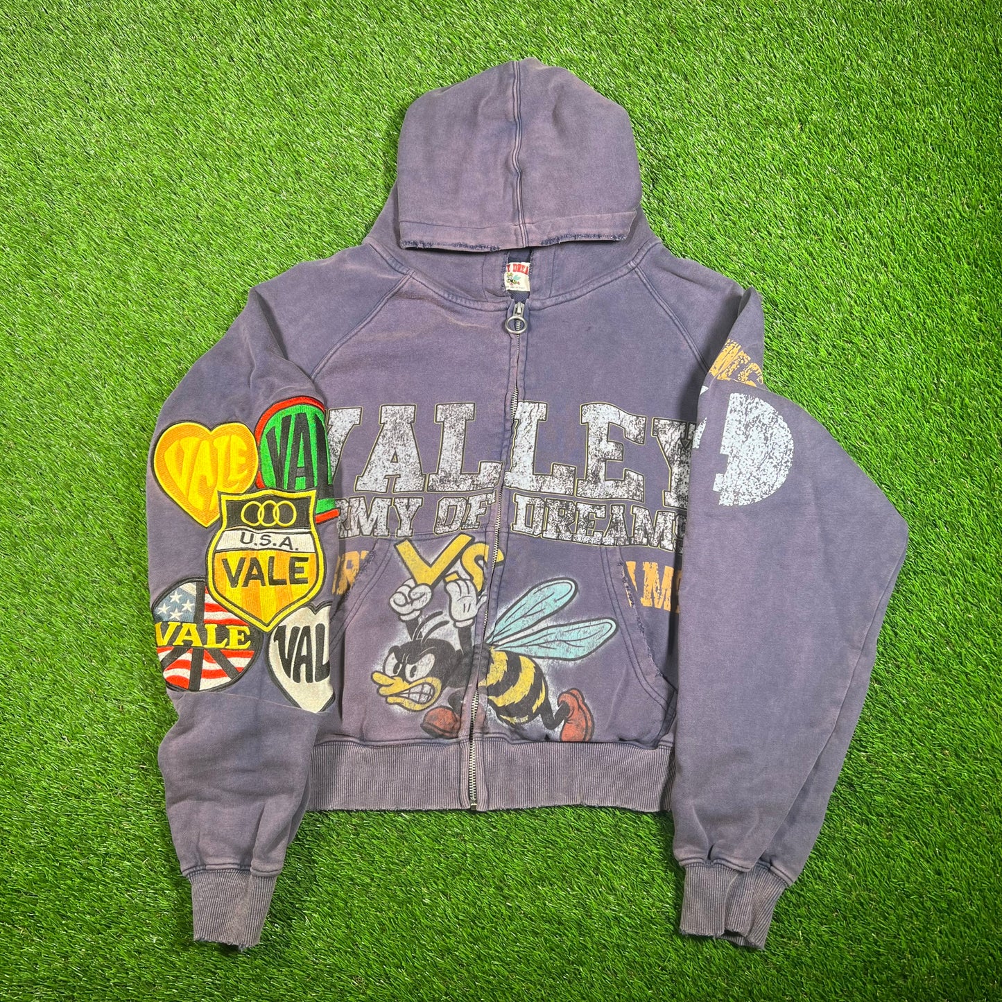 Vale "Army of Dreams" Purple Full Zip Hoodie Size Medium USED x15427