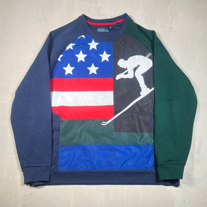 Polo Ralph Lauren Flag Skiing Crewneck Size XL USED v18941