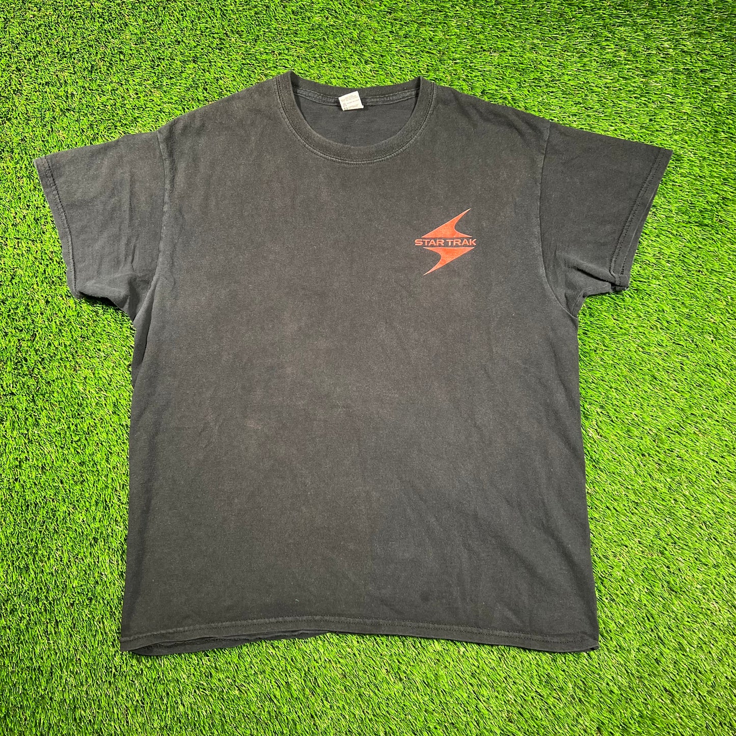 StarTrack Black/Red Stars Tee Size Large USED