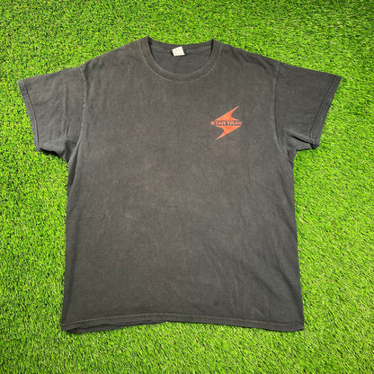 StarTrack Black/Red Stars Tee Size Large USED