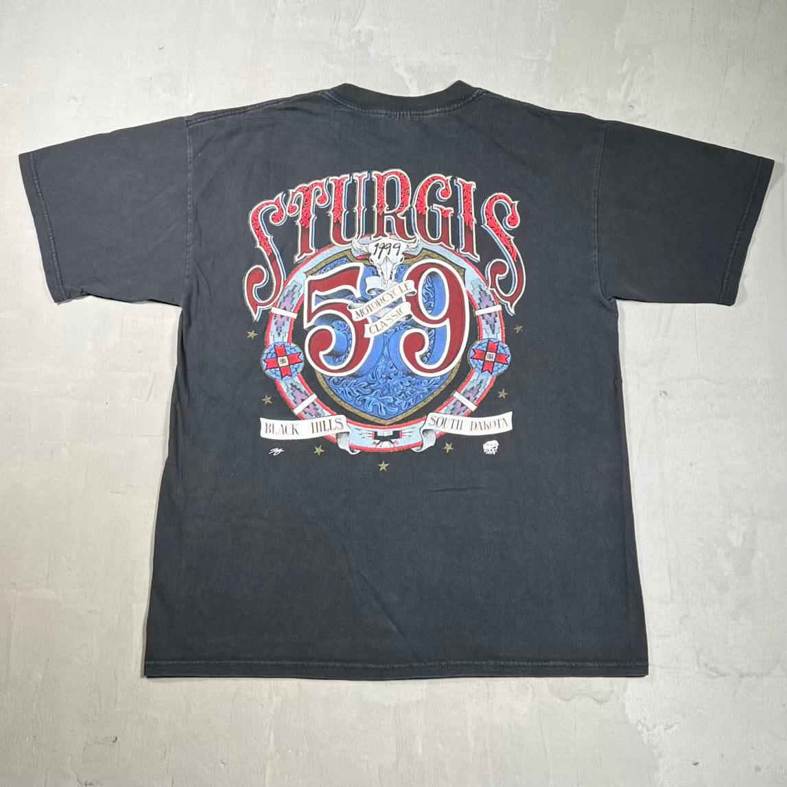 1999 Sturgis Black Hills Rally Black Tee Size Large USED s20261