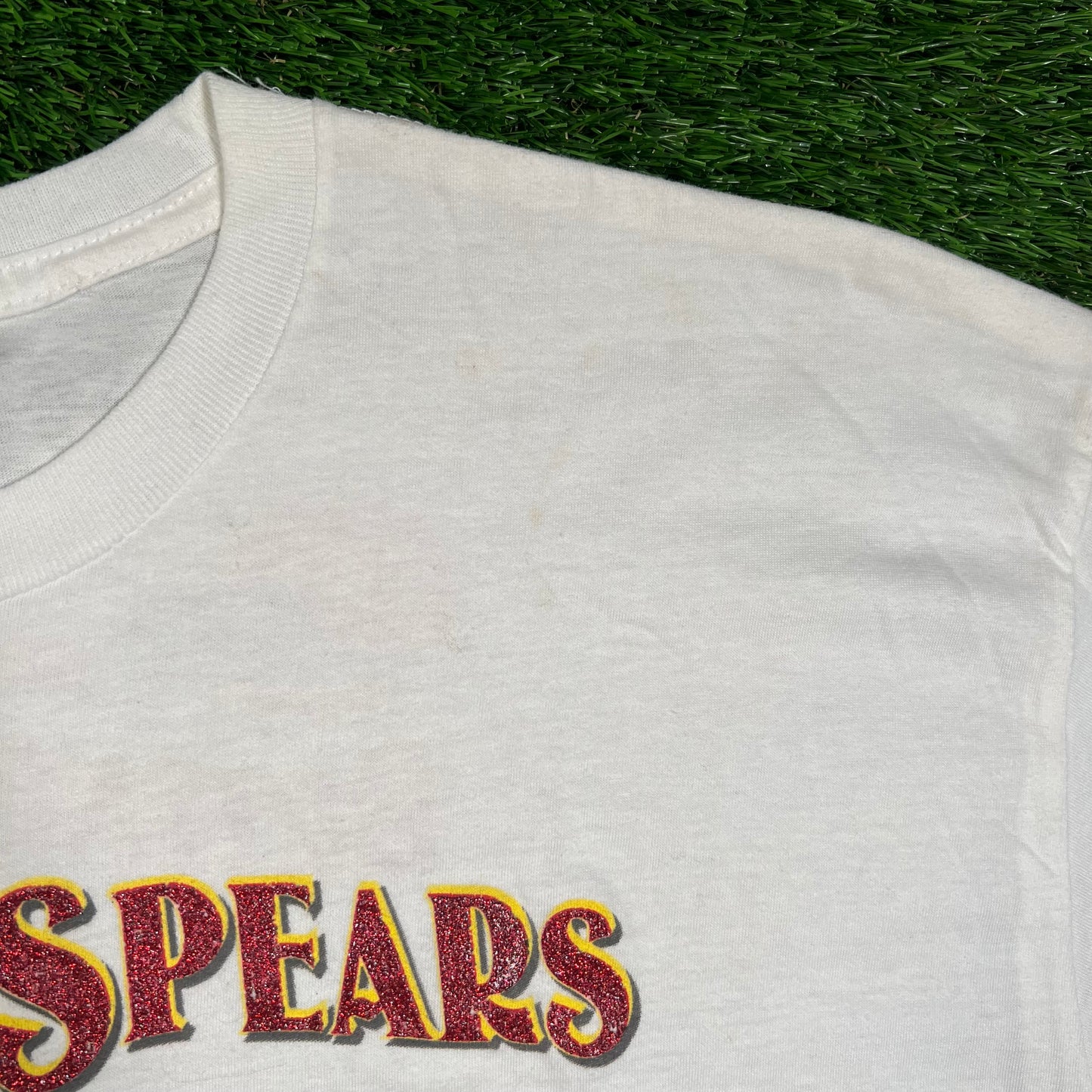 2009 Britney Spears "Circus" Tour White Tee Size XL USED v18432