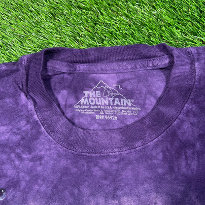 Modern The Mountain Dolphins Purple Tie Dye Tee Size Large USED v17715