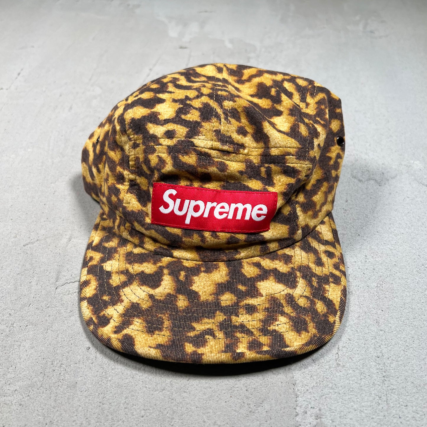 Supreme Leopard Print Liberty Art Box Logo Camp Hat USED x17545