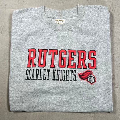 Y2K Rutgers Scarlet Knights Grey Tee Size Medium USED v20073