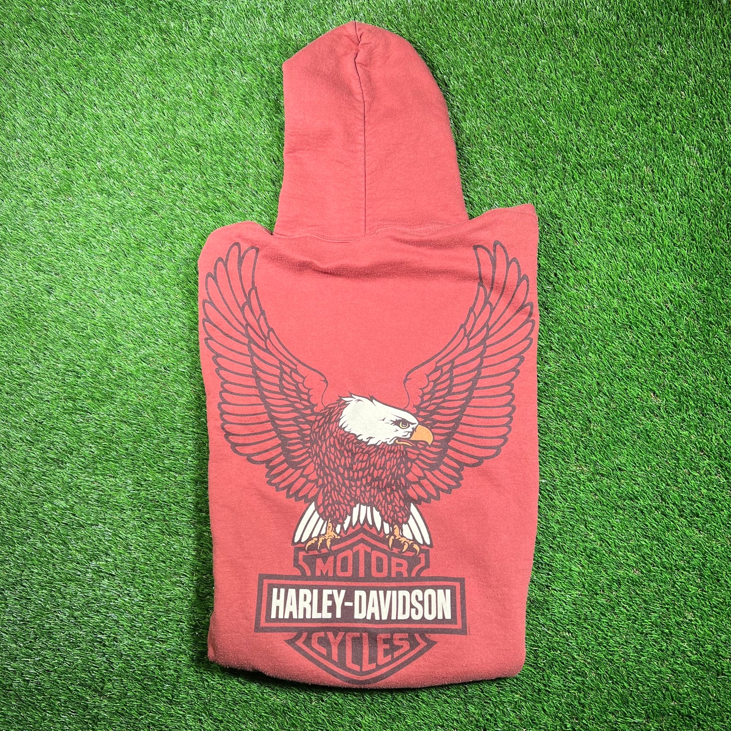 Y2K Harley Davdison Big Logo Brown Hoodie Size Large USED v18784