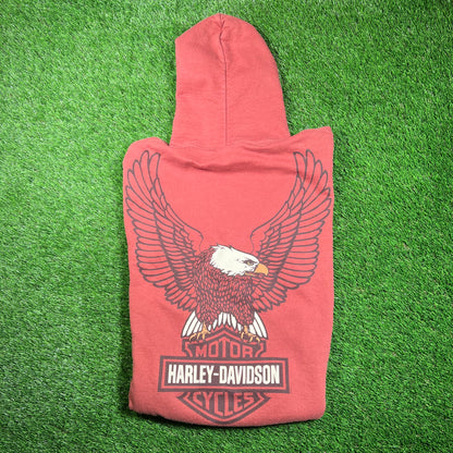 Y2K Harley Davdison Big Logo Brown Hoodie Size Large USED v18784