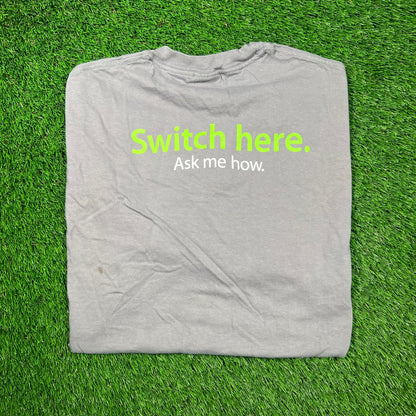 Y2K Apple "Switch Here" Grey Tee Size XL USED v18644