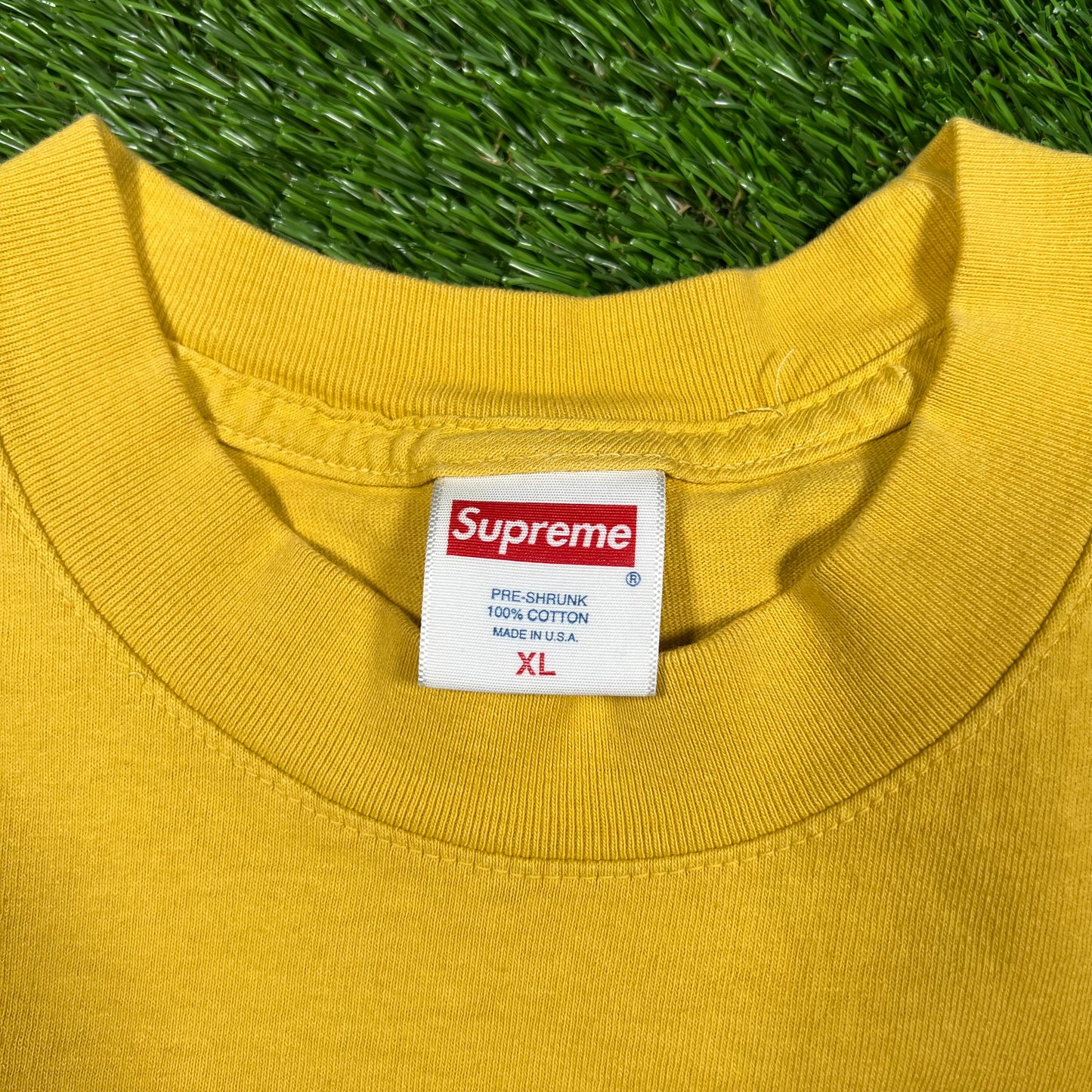 AssPizza Triple Yellow Box Logo Tee Size XL USED x14795