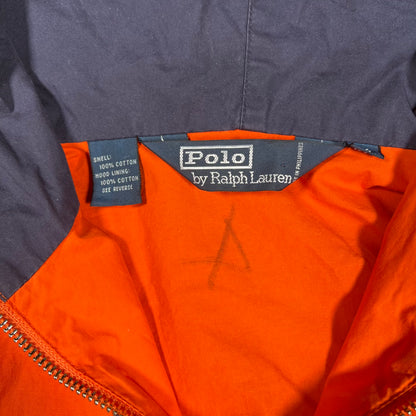Y2K Polo Ralph Lauren Orange Hooded Jacket Size Medium USED v18222