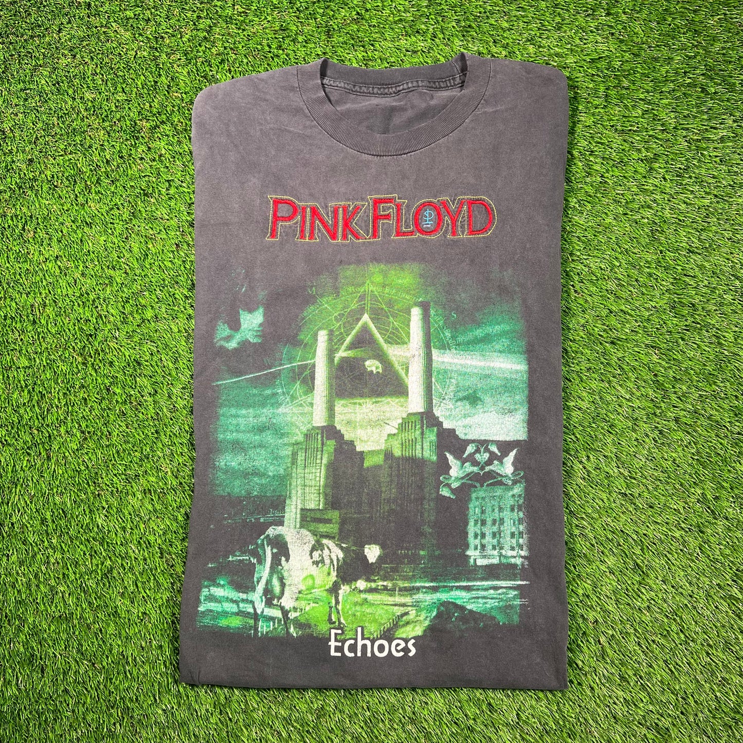 1990s Pink Floyd Echoes Black Longsleeve Size XL USED v18687