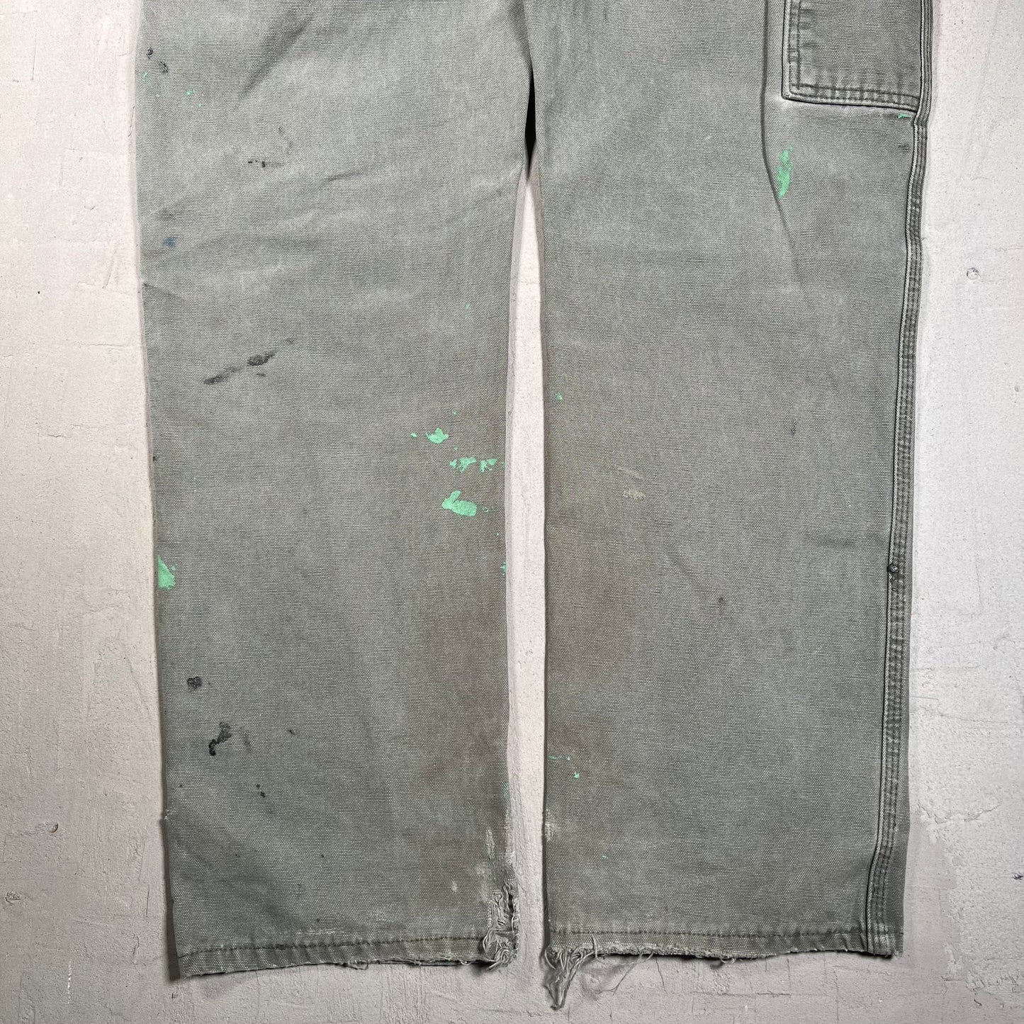 Y2K Dickies Green Workwear Patched Pants Size 32x32 USED v19553