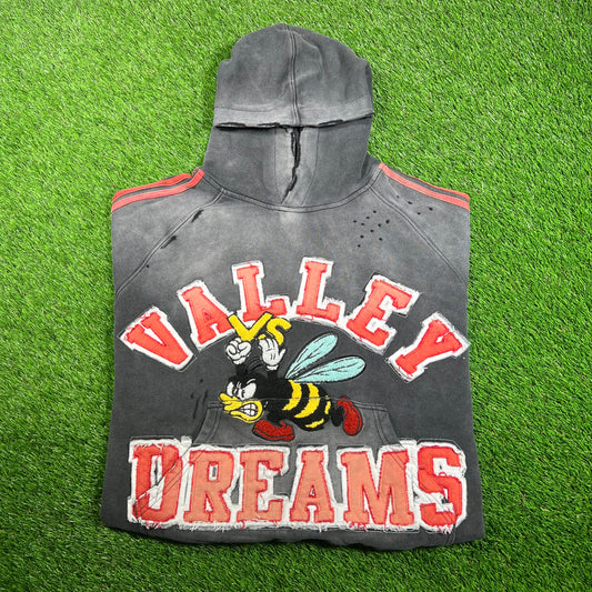 Vale "Valley Dreams" Angry Bee Black Striped Hoodie SIze XXL NEW x15653