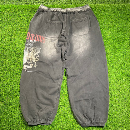 Vale Forever Black Washed Mid Evil Sweatpants Size Large NEW x16421