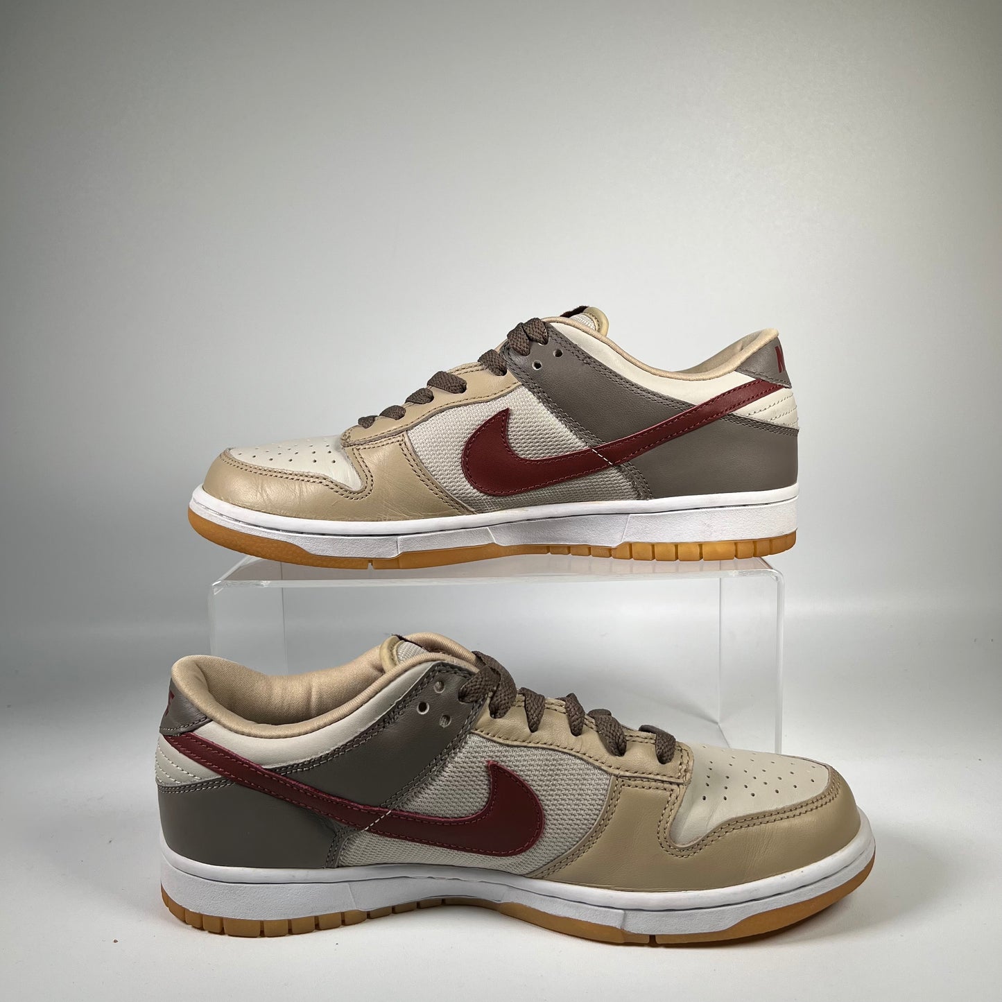Nike Dunk Low Light Bone Rough Red (2003) Size 9.5 USED s19364