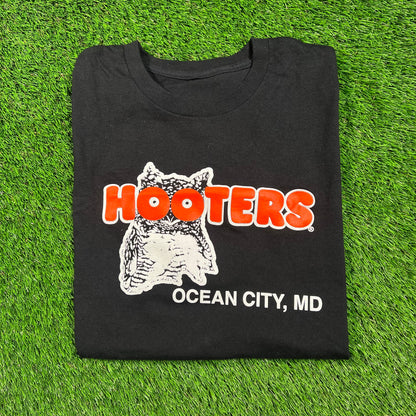 Hooters "Ocean City, MD" Black Tee Size XL USED v18584