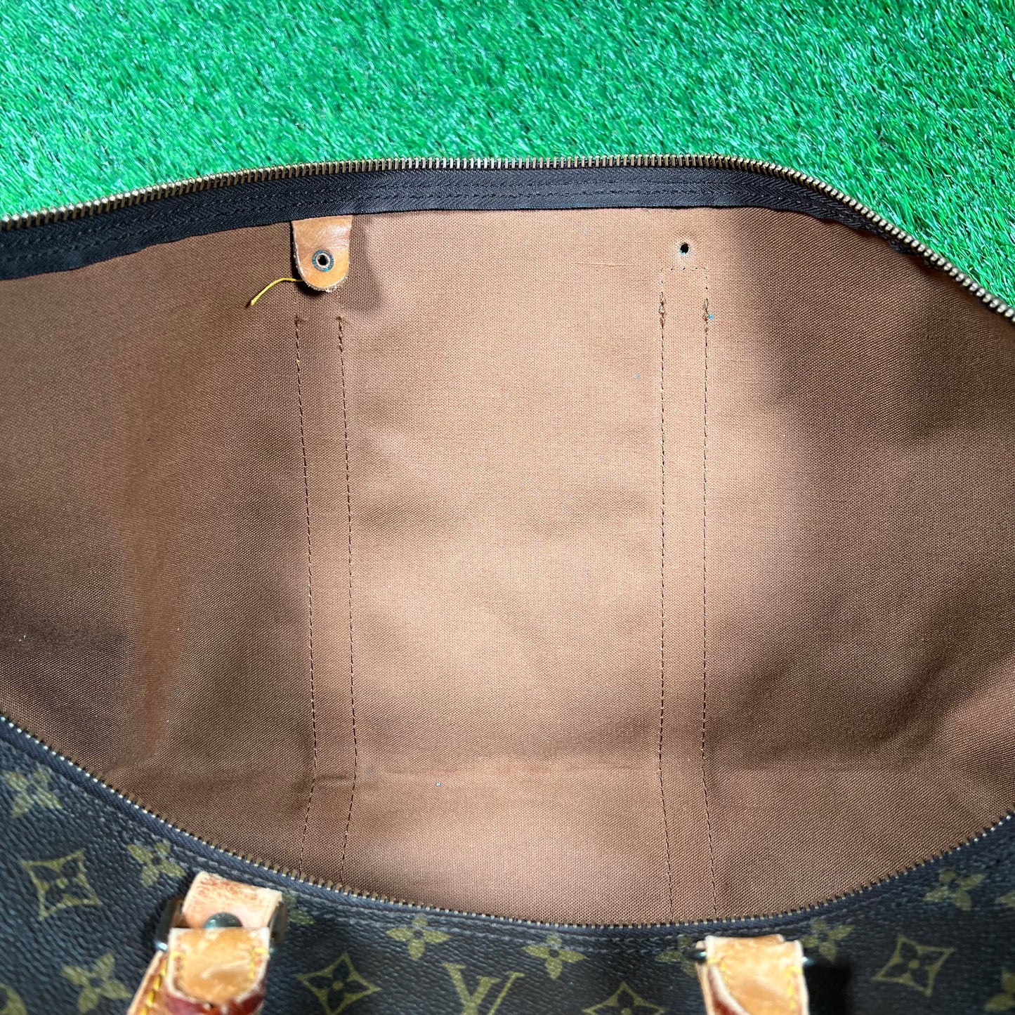 1990s Louis Vuitton Keepall Monogram Brown Duffle Bag USED x15436